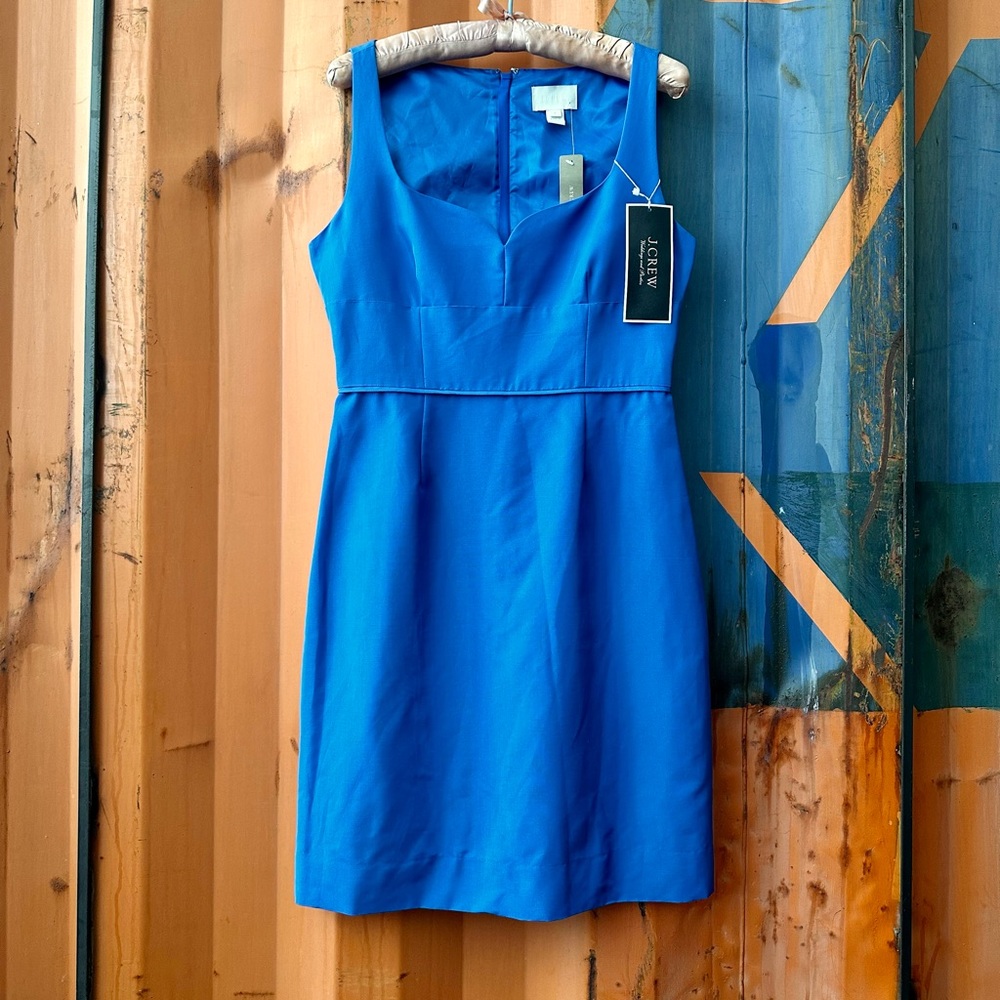 Gorgeous Jewel Blue Sateen J Crew “Mae” Cocktail Dress NWT Size 6